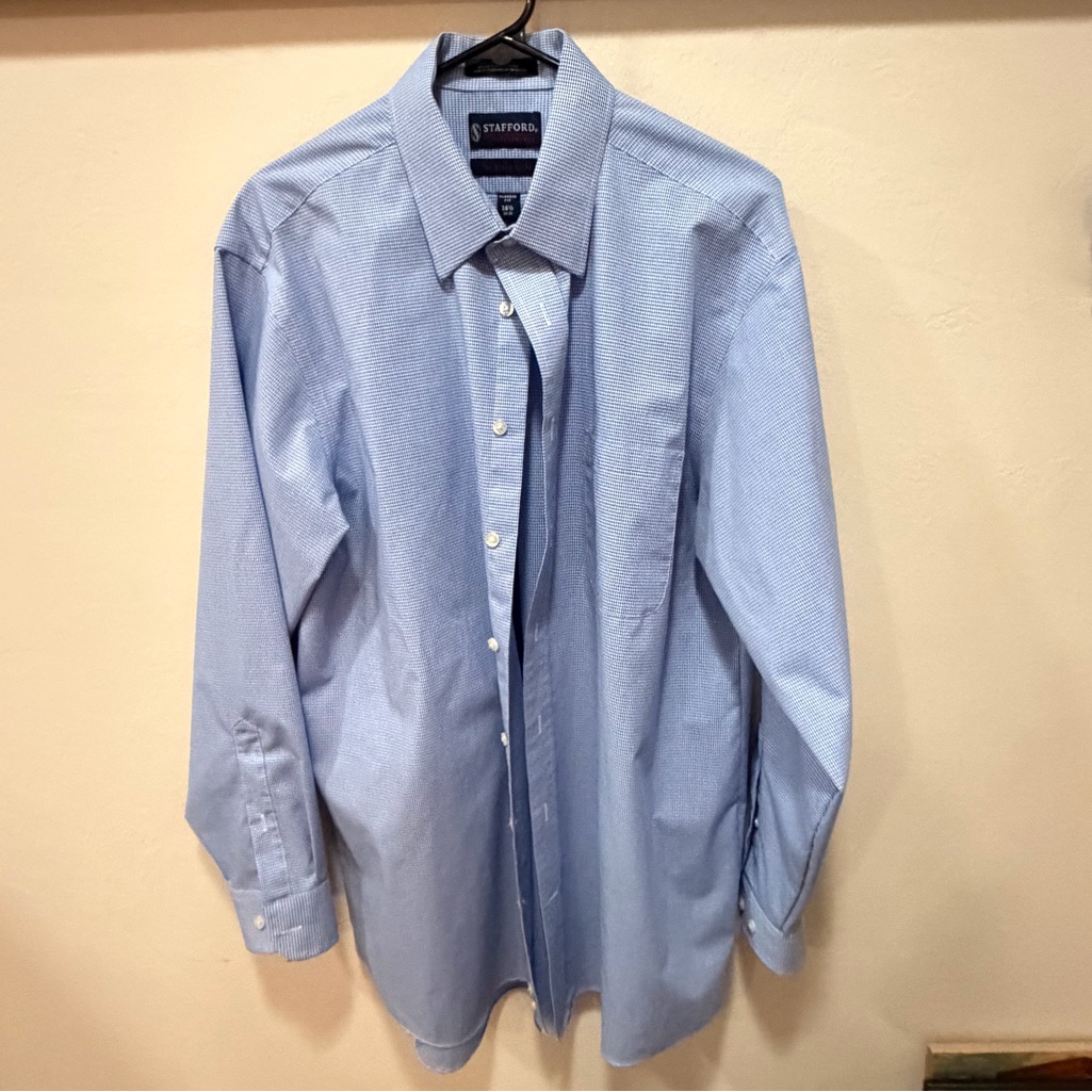 Nwot Mens (2) Stafford Dress Shirts 16.5 The Super Shirt Pink/White Blue/White